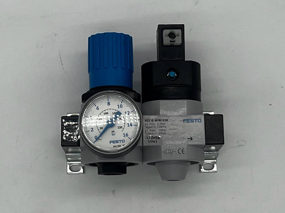 Diaphragm (Basic) and Shut-Off Valve Assembly, Made by Festo, OEM Part# 159625 (Diaphragm) and 172958 (Shut-Off)