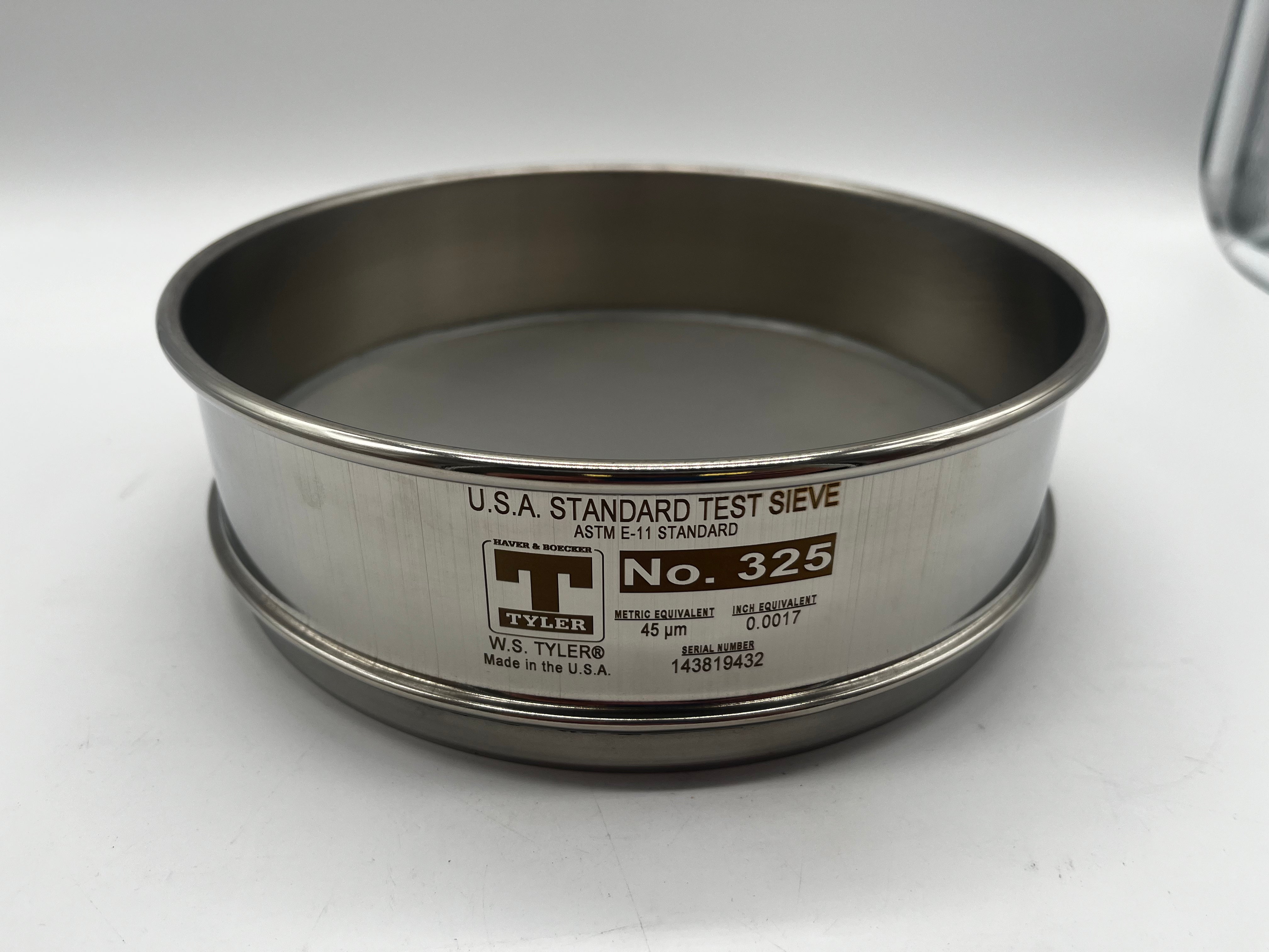 325 8 Full Height Stainless Steel Test Sieve By W S Tyler OEM Part 325-8-full-height-stainless-steel-test-sieve-by-w-s-tyler-oem-part