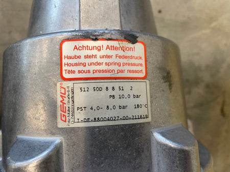 GEMU 2 Way Valve for Glatt (512 50D 8 8 51 2)