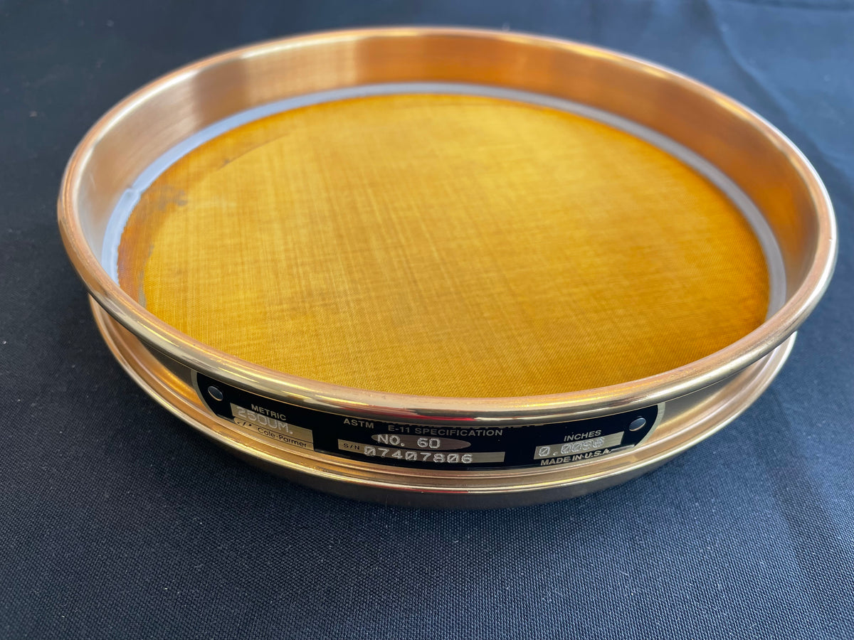 #60 Test Sieve 8" Half-Height Brass Cole-Parmer