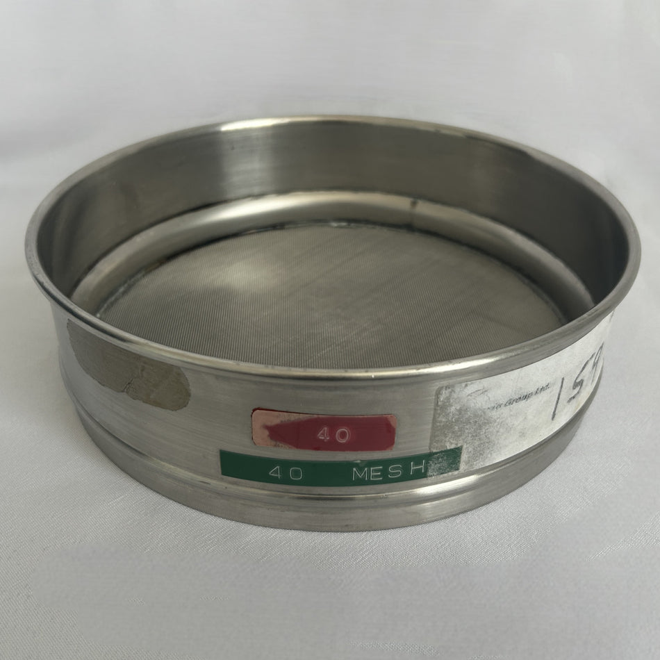 40-Mesh 8" x 2" Stainless Steel Test Sieve
