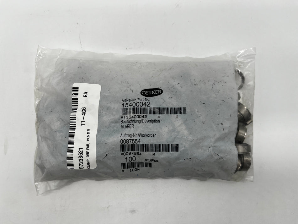 Clamp, One Ear, 19.5 MM from Oetiker, 100 pcs, OEM Part# 15400042
