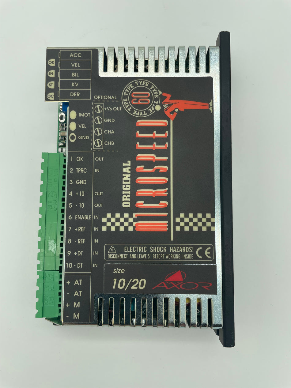 Transistor Controller MCS 60 Microspeed DC Motor Servo Drive Size 10/20, OEM part# MCS-060-10/20-N-S-105/AO-RD