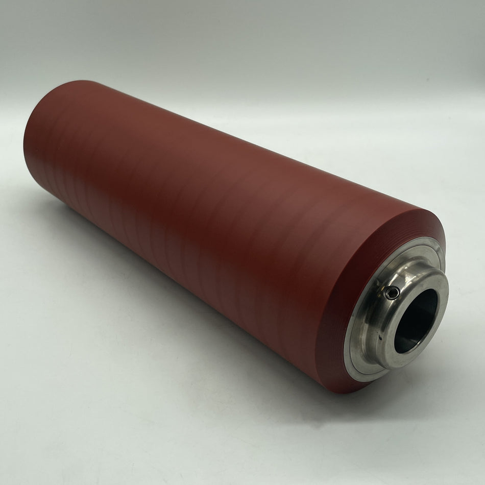 Offset Roll, 14" Red with Bevel Soft Compound, 14"x 4-7/16" from Ackley Machine Corporation, OEM Part# 99630-00063