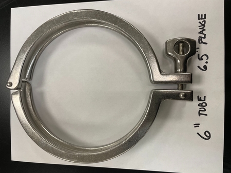 Quick Clamp for Sanitary Tube Fittings - 6" Pipe/6.5" Flange