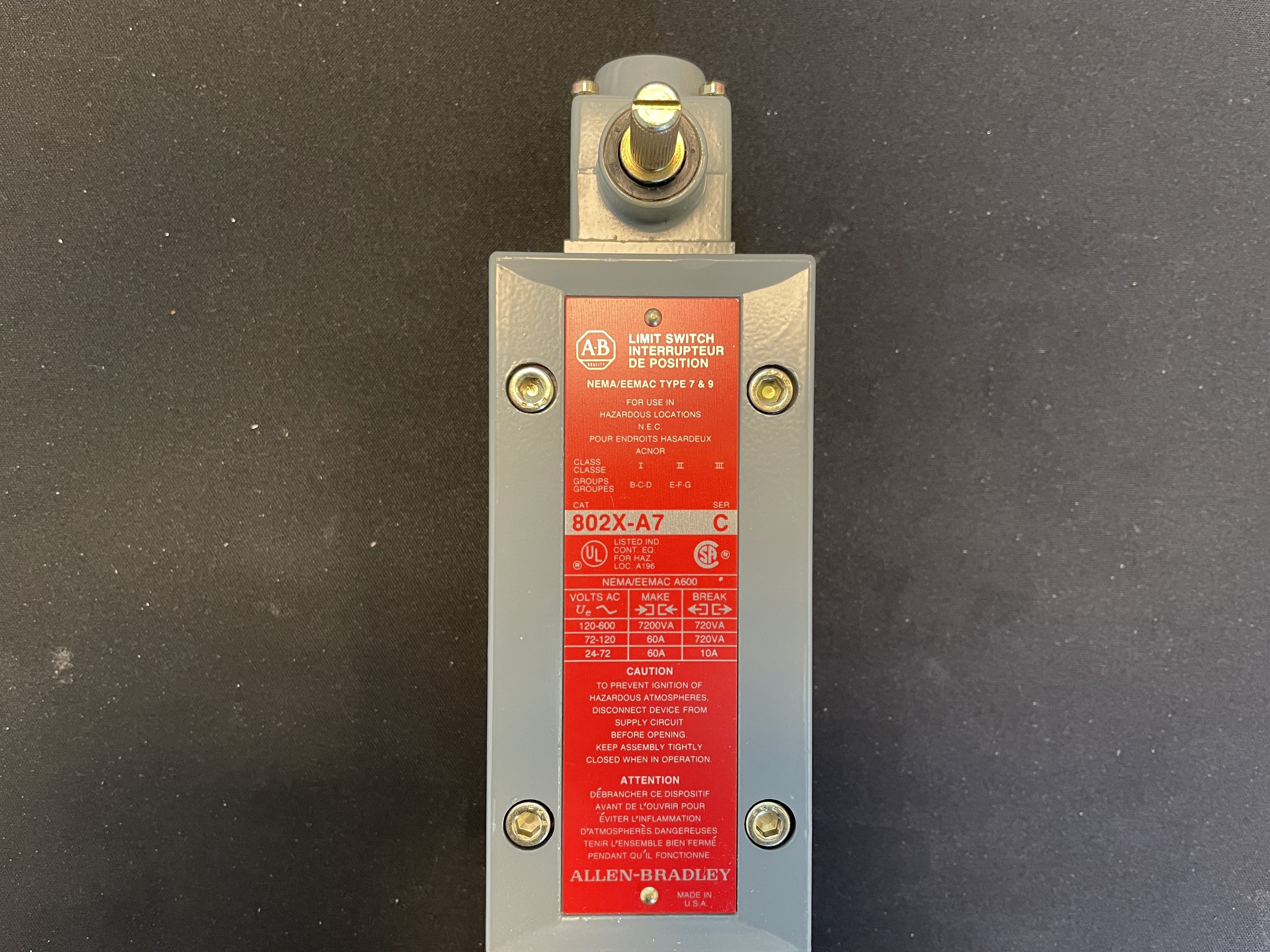 Limit Switch (802X-A7) for Collette Mixer