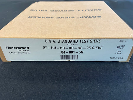 #25 Test Sieve Brass 8" Standard Fisher Scientific Co.