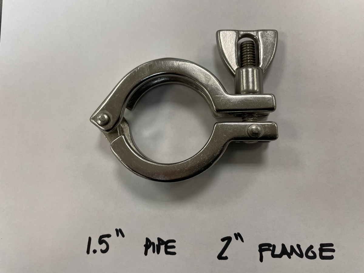 Quick Clamp for Sanitary Tube Fittings - 1.5" Pipe/2" Flange