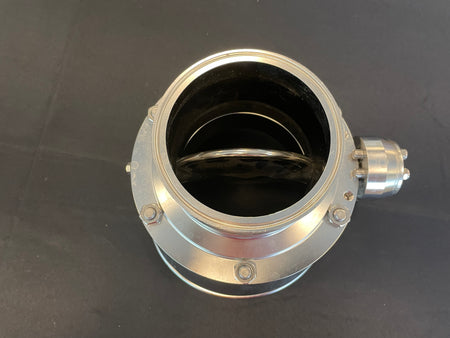 DN 125 (5") Butterfly Valve with Hopper and 4.5" Sanitary Fitting