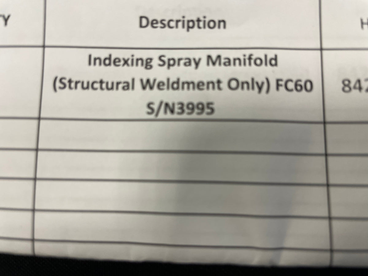 Indexing Spray Manifold for O'Hara FC60
