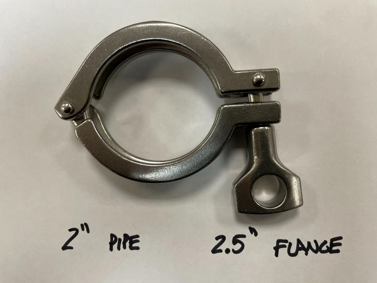 Quick Clamp for Sanitary Tube Fittings - 2" Pipe/2.5" Flange